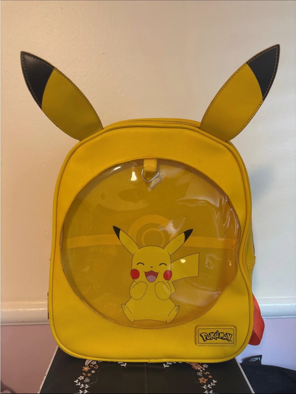 Pokemon Yellow Pikachu Ear Backpack with Clear Front